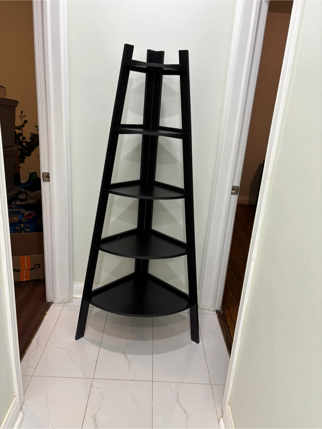 Black Corner Ladder Shelf
