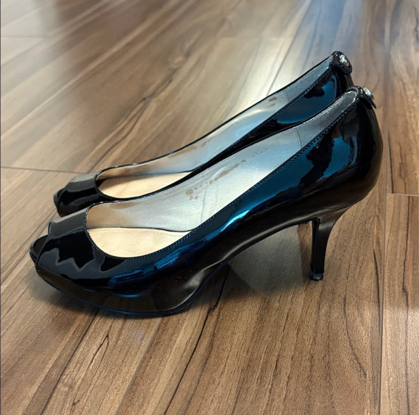 Michael Kors Black Peep Toe Heels