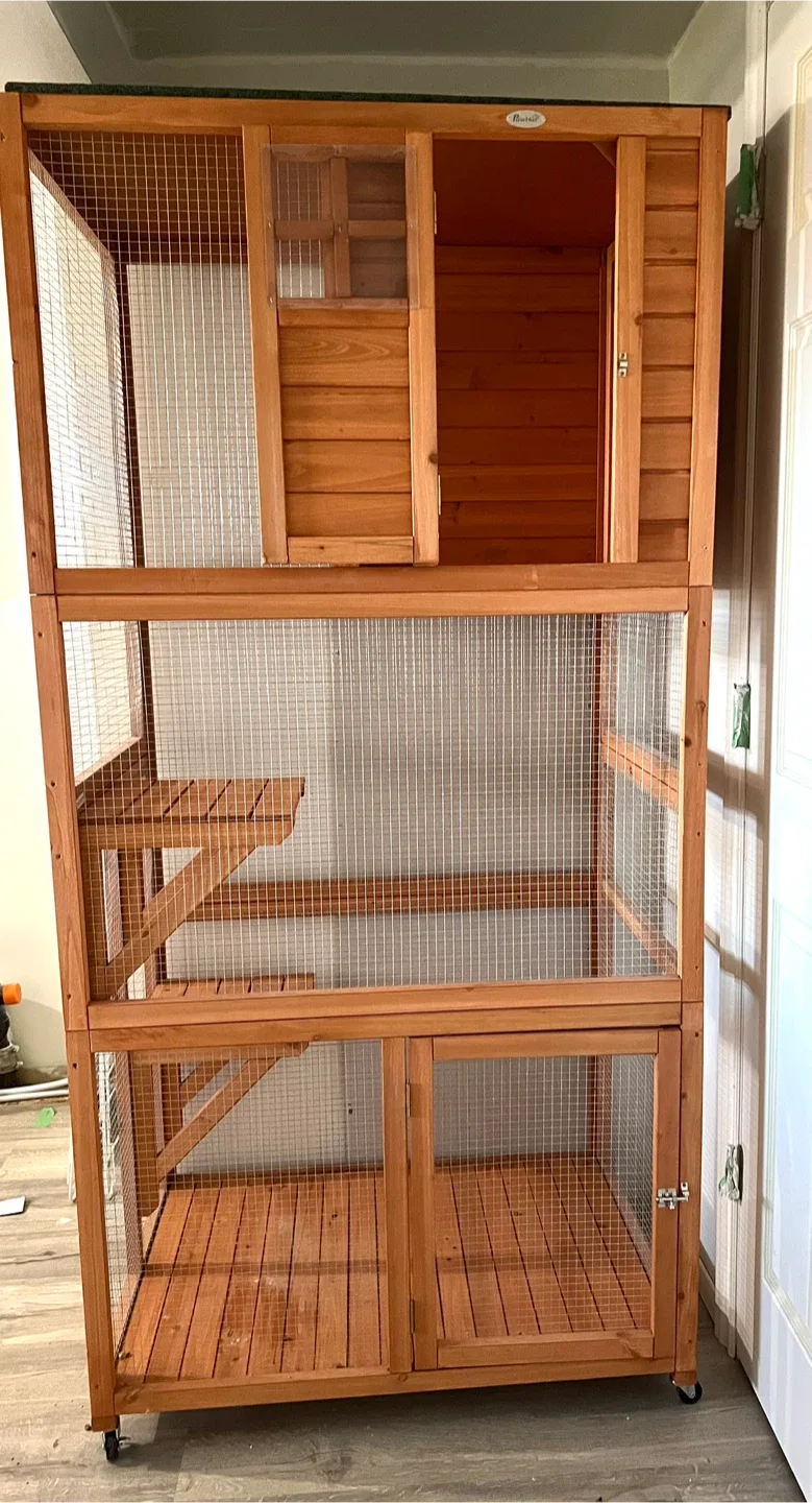 PawHut 74" Wooden Catio thumbnail