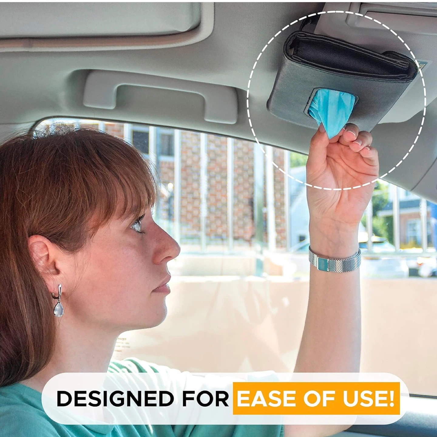 Car Tissue Holder 9 x 5 inches - Black Sun Visor Napkin Holder - photo 4