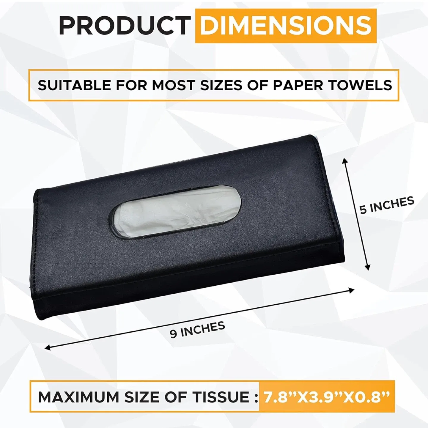 Car Tissue Holder 9 x 5 inches - Black Sun Visor Napkin Holder image indicator(6)