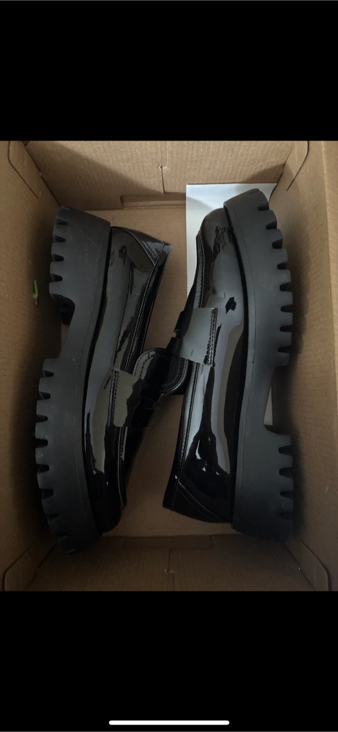 Shylo Black Patent Leather Loafers - Size 8