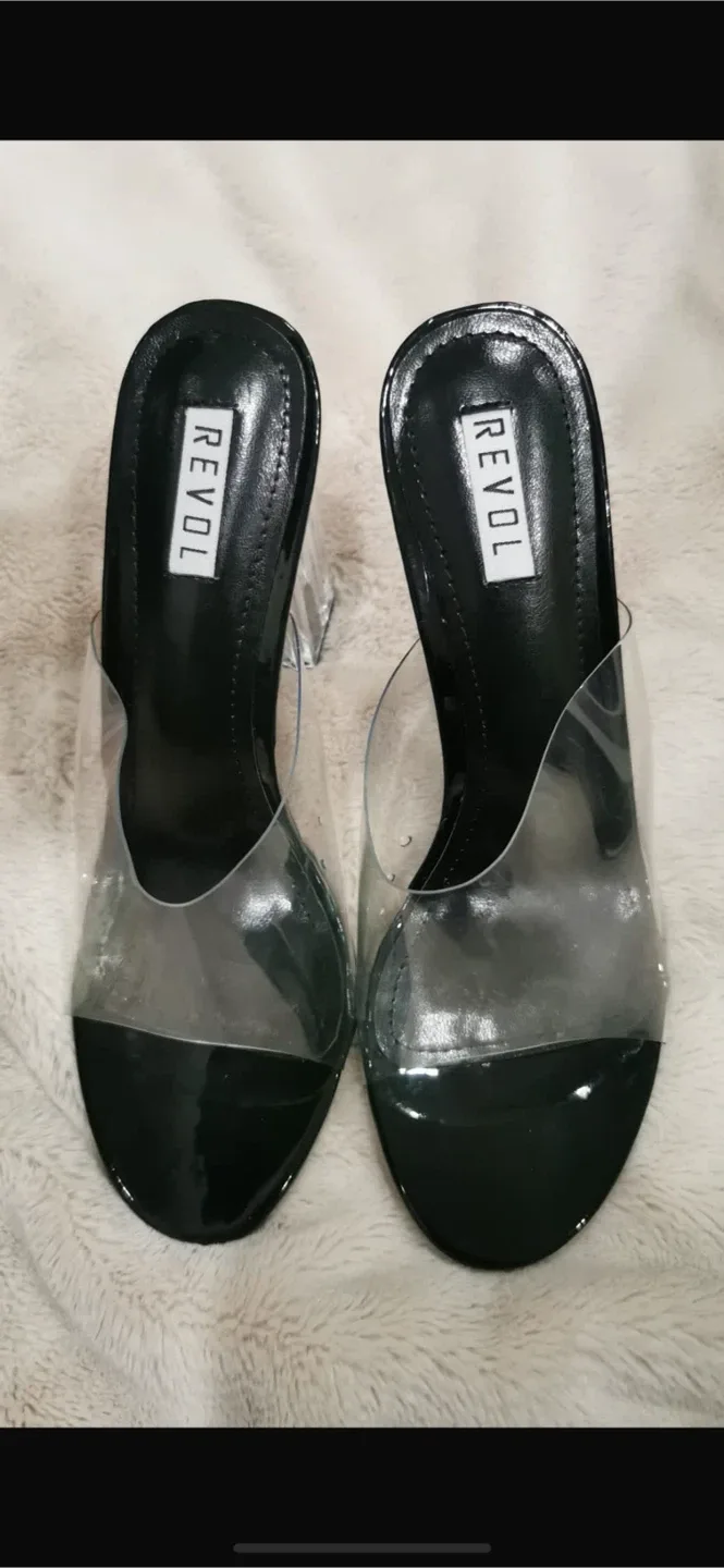 NEW! Revol Clear Block Heels, Size 9 image indicator(6)