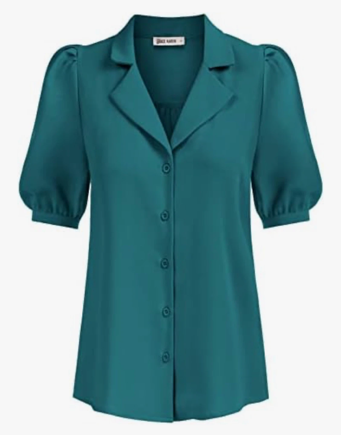 NEW! Grace Karin Teal Button-Down Blouse - photo 5