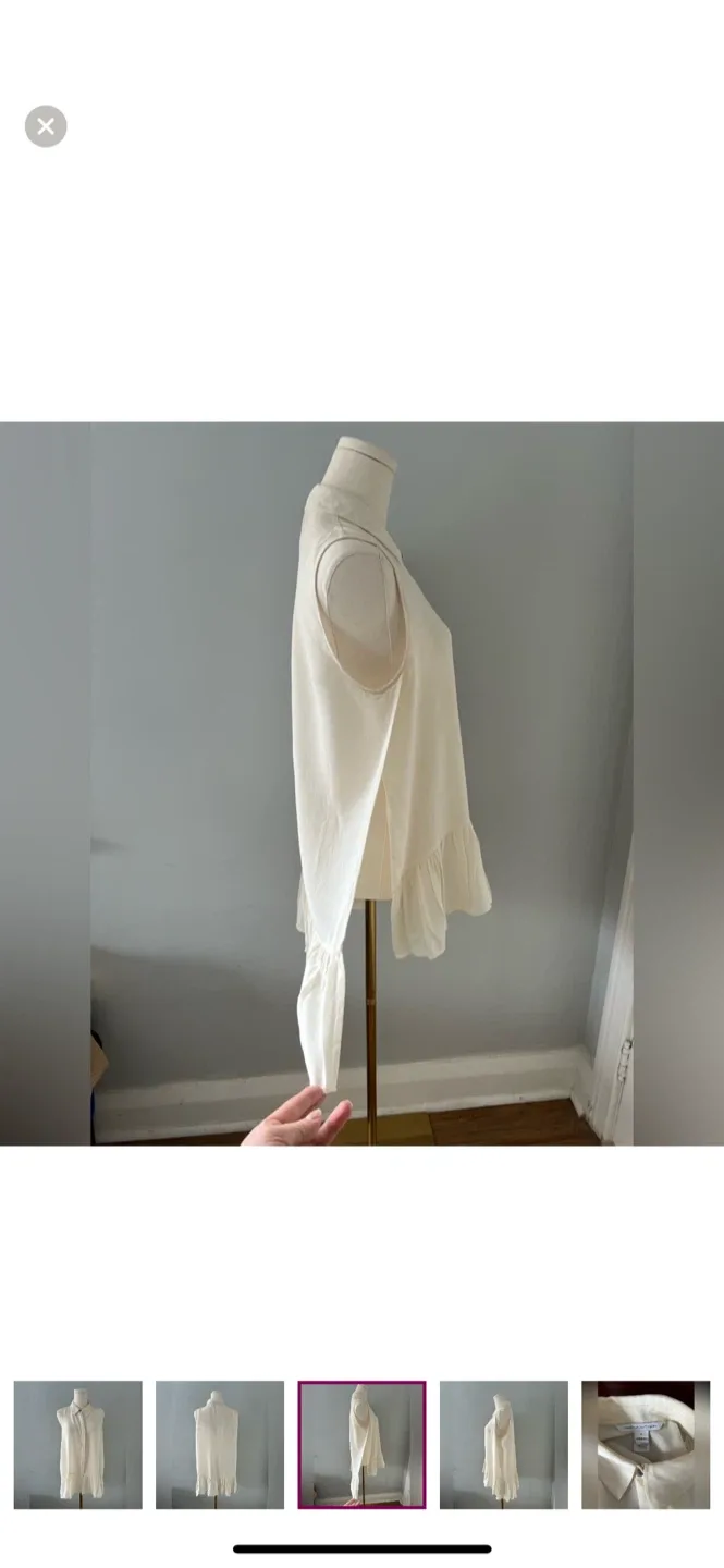 Dian von Furstenberg | Elegant Cream Sleeveless Blouse image indicator(3)