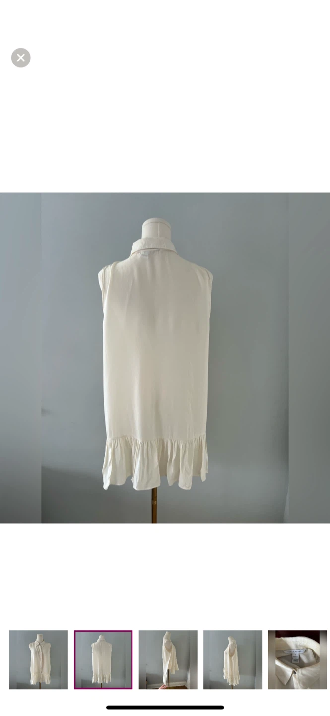 Dian von Furstenberg | Elegant Cream Sleeveless Blouse - photo 2