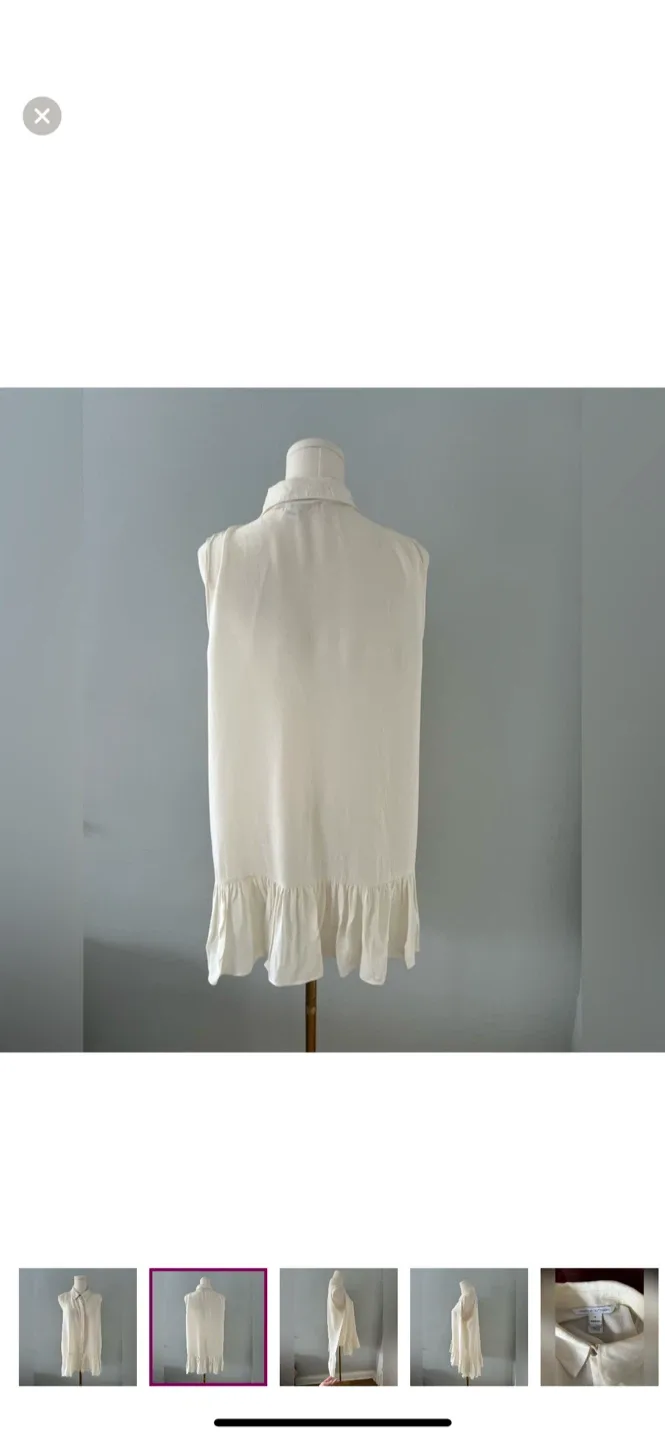 Dian von Furstenberg | Elegant Cream Sleeveless Blouse image indicator(2)