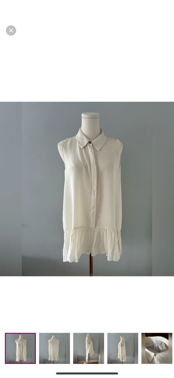 Dian von Furstenberg | Elegant Cream Sleeveless Blouse