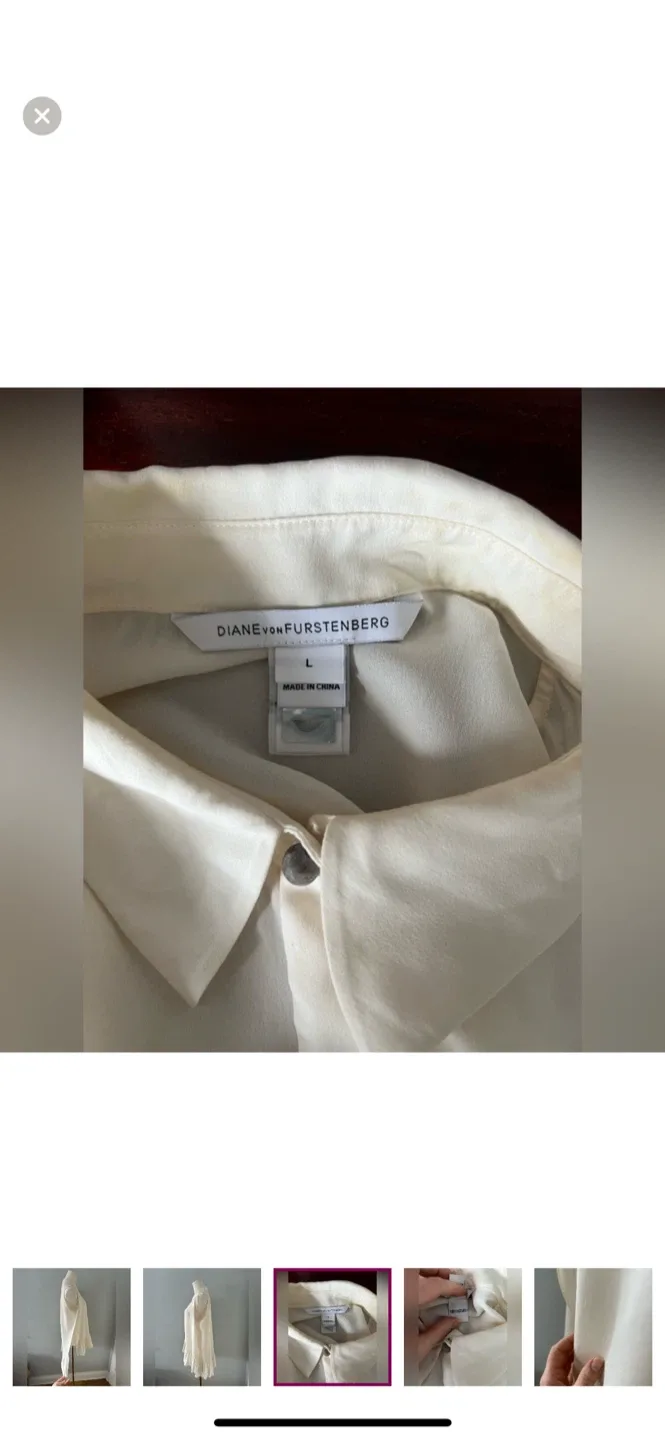 Dian von Furstenberg | Elegant Cream Sleeveless Blouse image indicator(7)