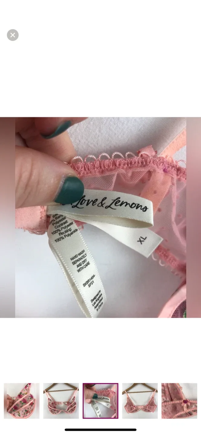 Love & Lemons Floral Bra - Size XL image indicator(4)