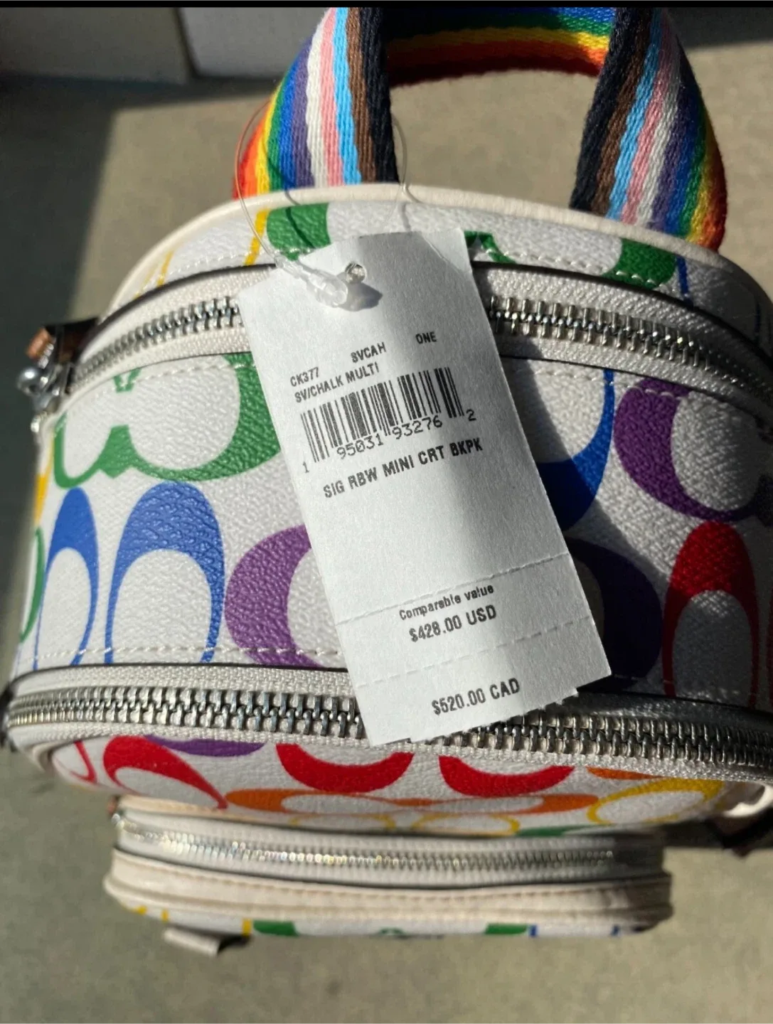 Coach Mini Backpack Rainbow Signature image indicator(2)