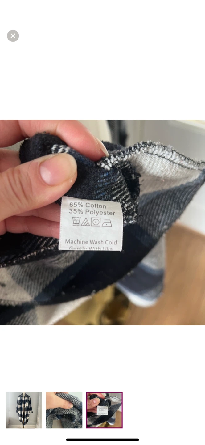 Plaid Shacket - Size L - photo 3
