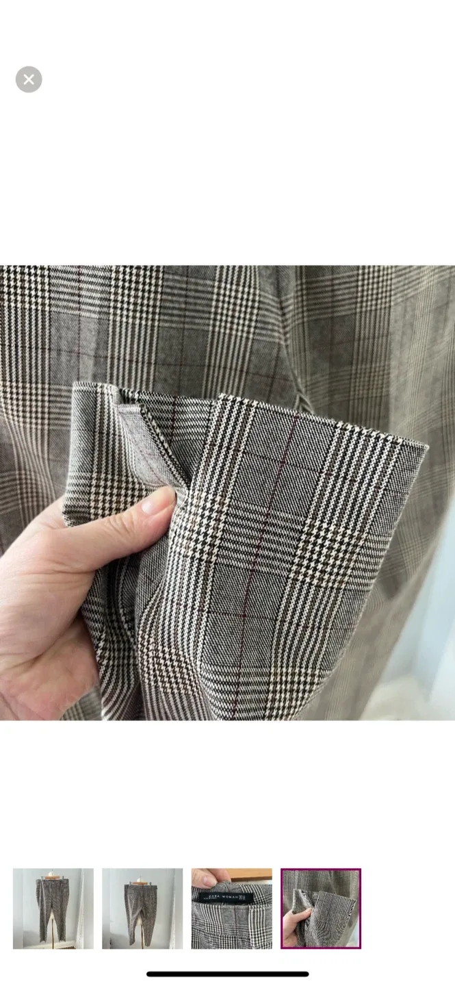 Zara Woman Plaid Pants Size 10 image indicator(4)