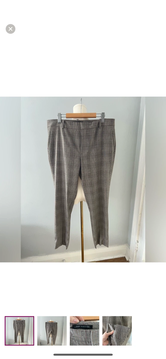 Zara Woman Plaid Pants Size 10