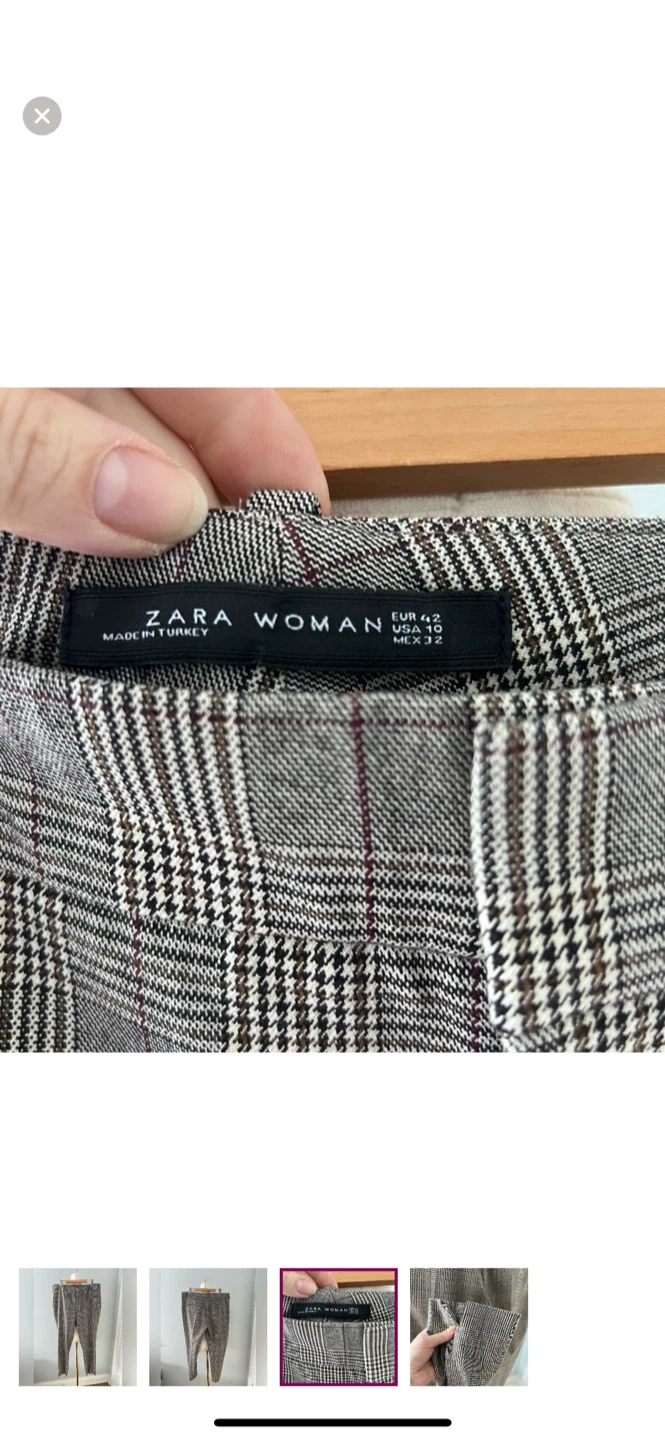 Zara Woman Plaid Pants Size 10 - photo 3