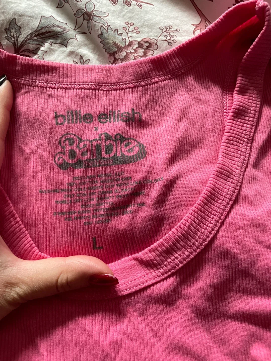 Billie Eilish Barbie Pink Tank Top - Size L image indicator(2)