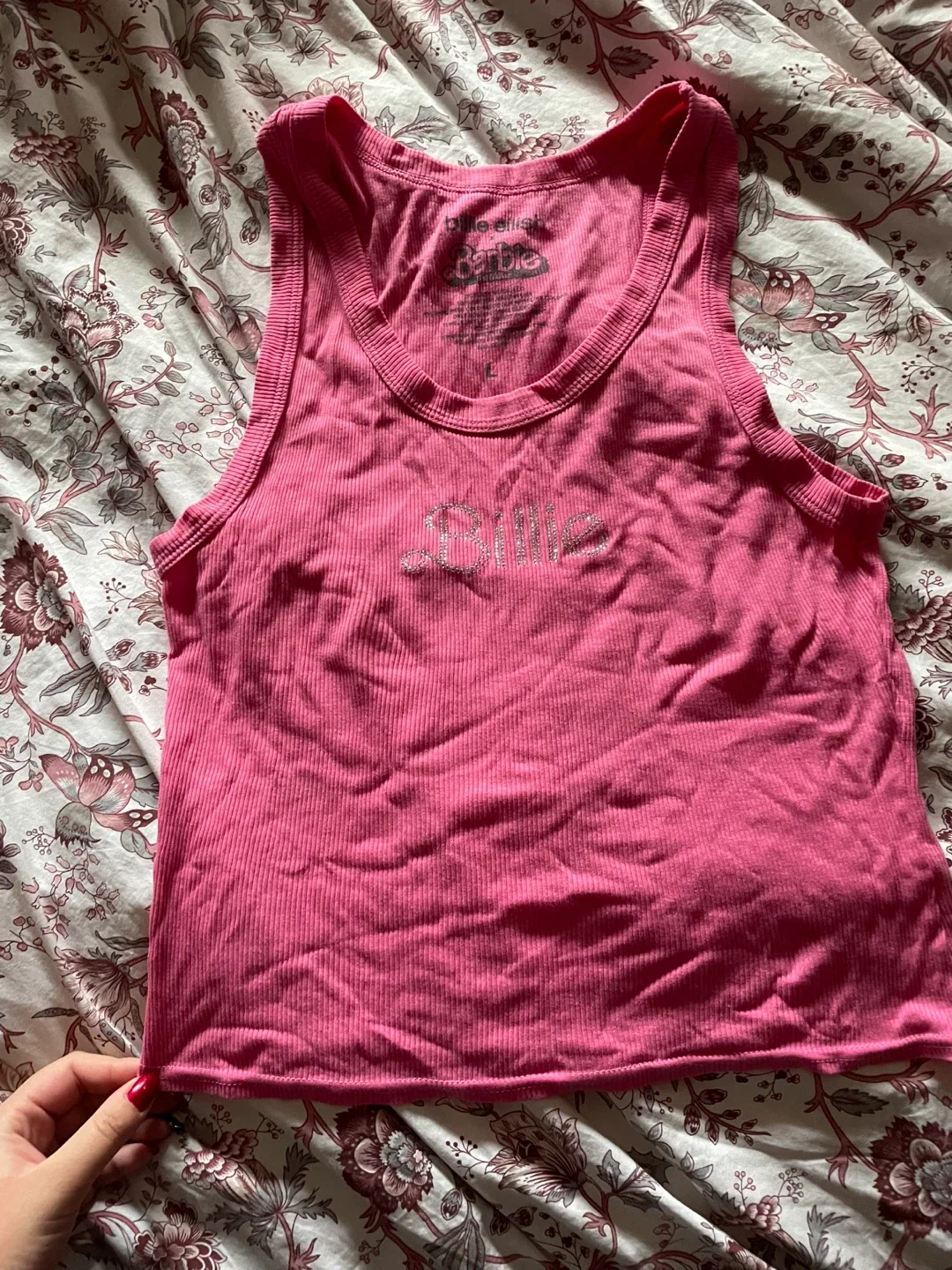 Billie Eilish Barbie Pink Tank Top - Size L thumbnail