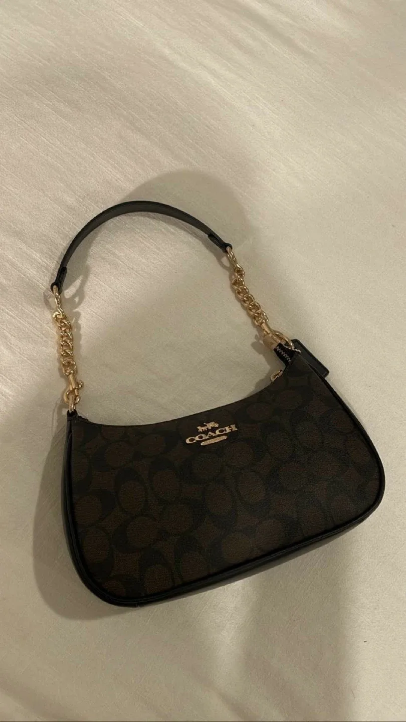 Coach Brown Signature Print Shoulder Bag thumbnail
