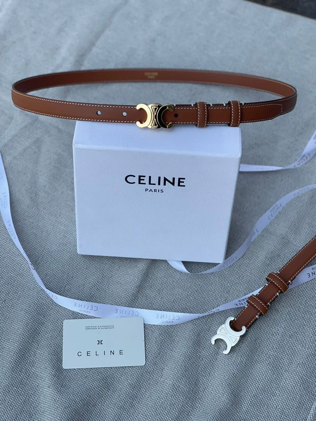Celine Paris Brown Leather Belt thumbnail