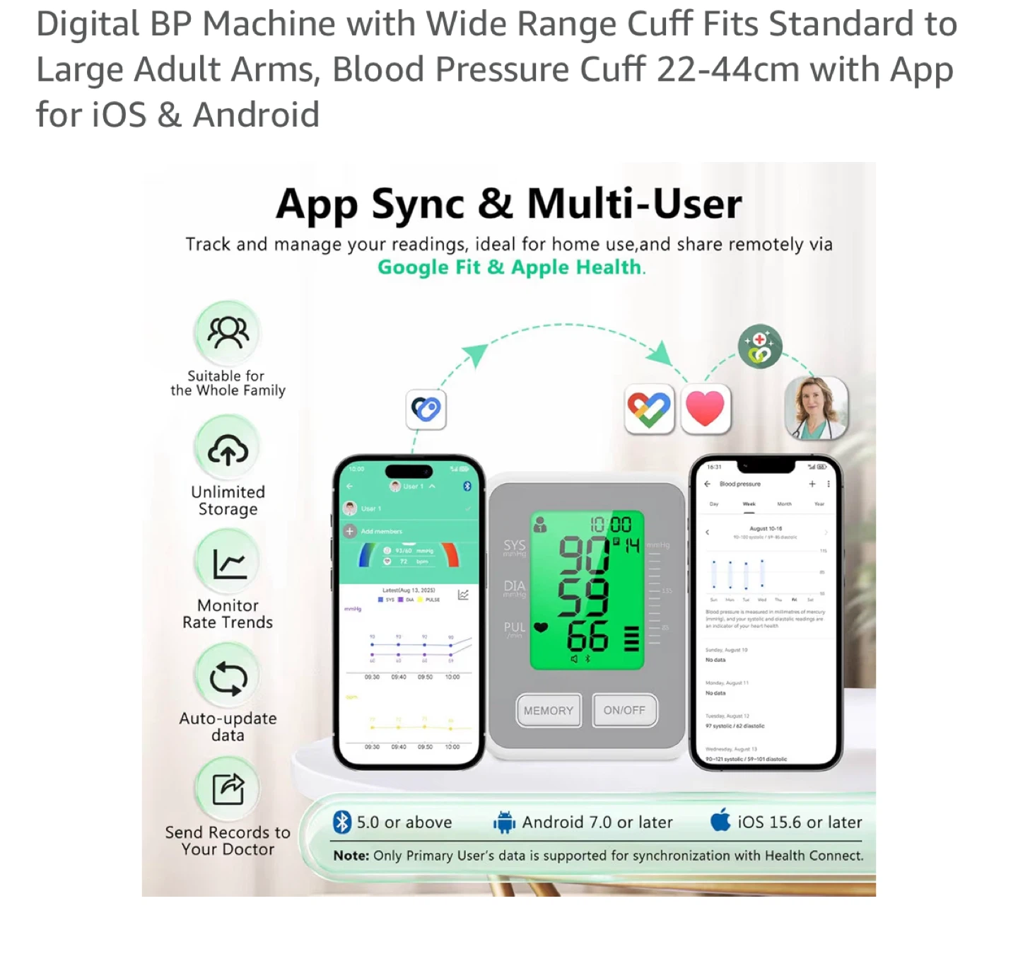 Brand new Digital BP Machine with Wide Range Cuff - photo 5