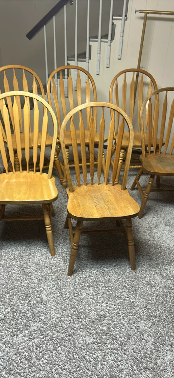 Set of 6 Wooden Dining Chairs each $10