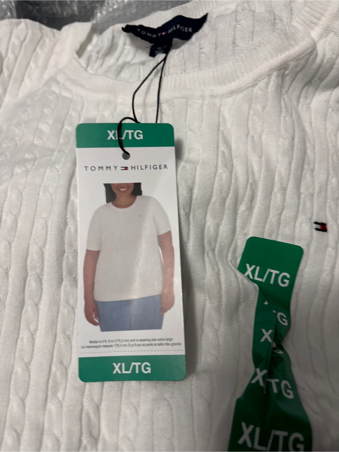 New Tommy Hilfiger White Top - Size XL - photo 2