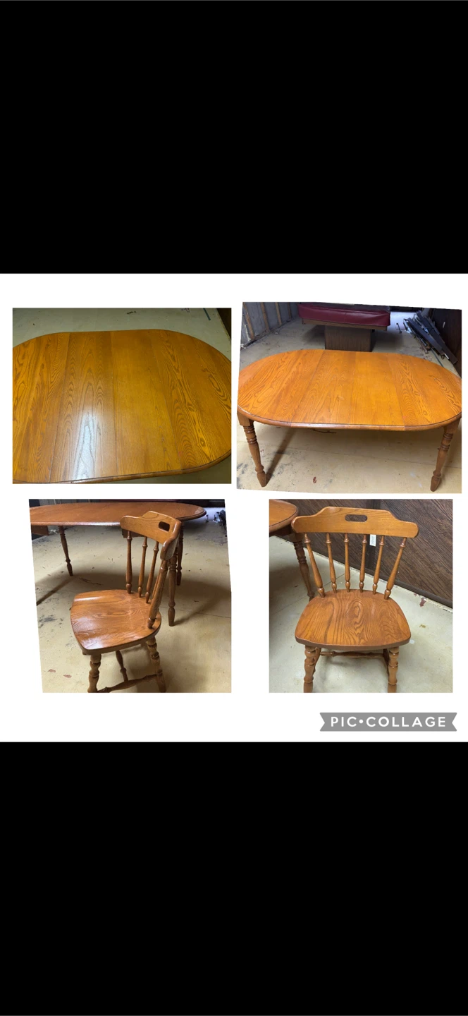 Wooden Dining Table with 6 Chairs