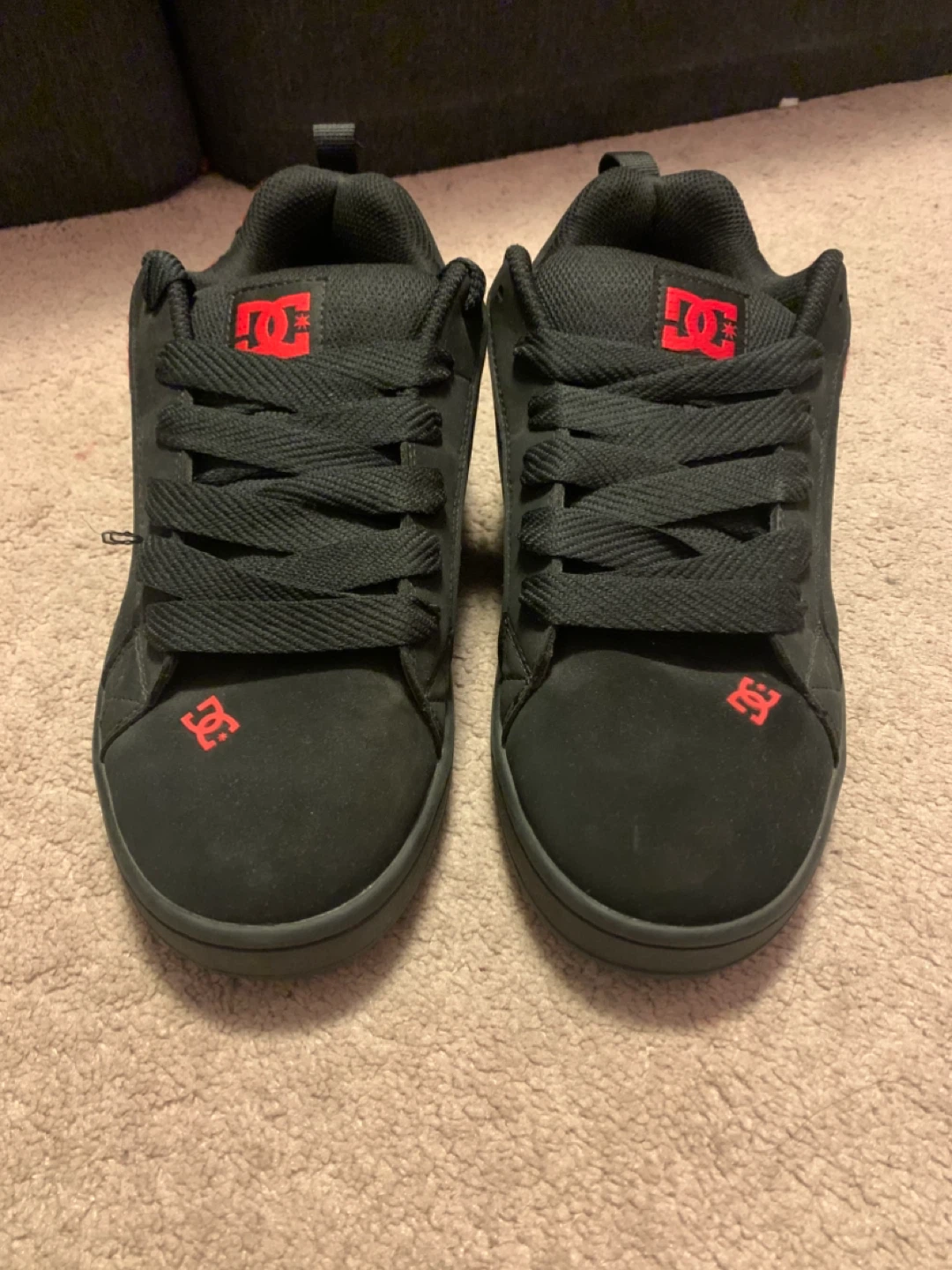 DC Court Graffik Skate Shoes - Black/Red, US 9.5