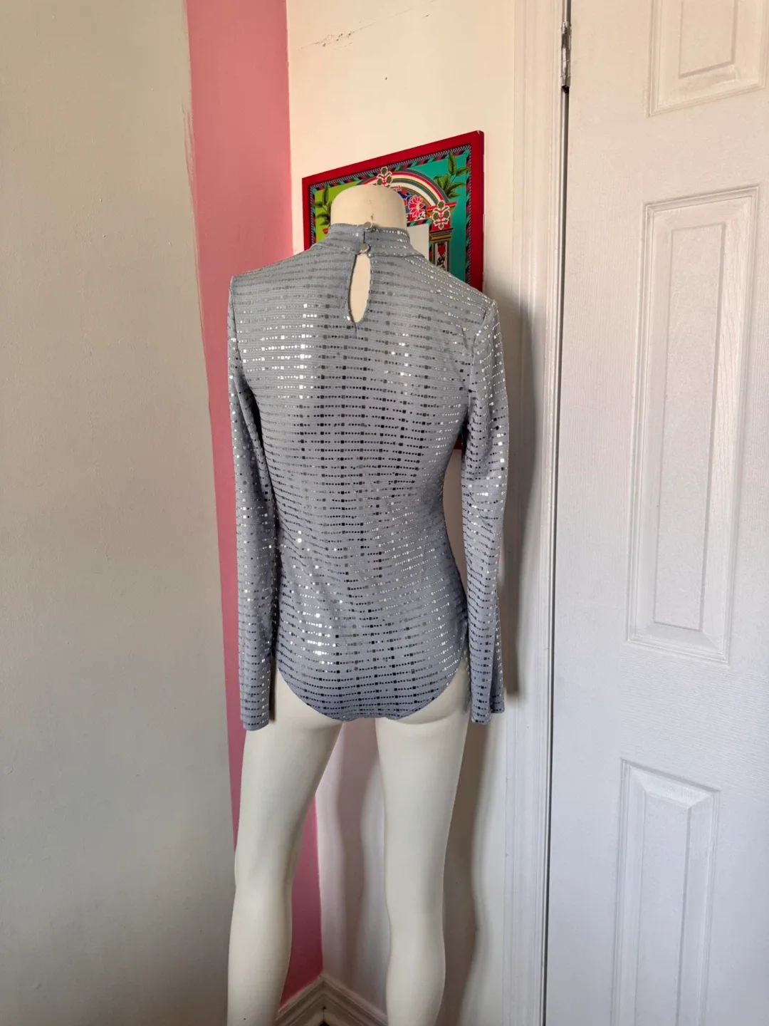 Blue and Silver Sequinned Bodysuit image indicator(4)