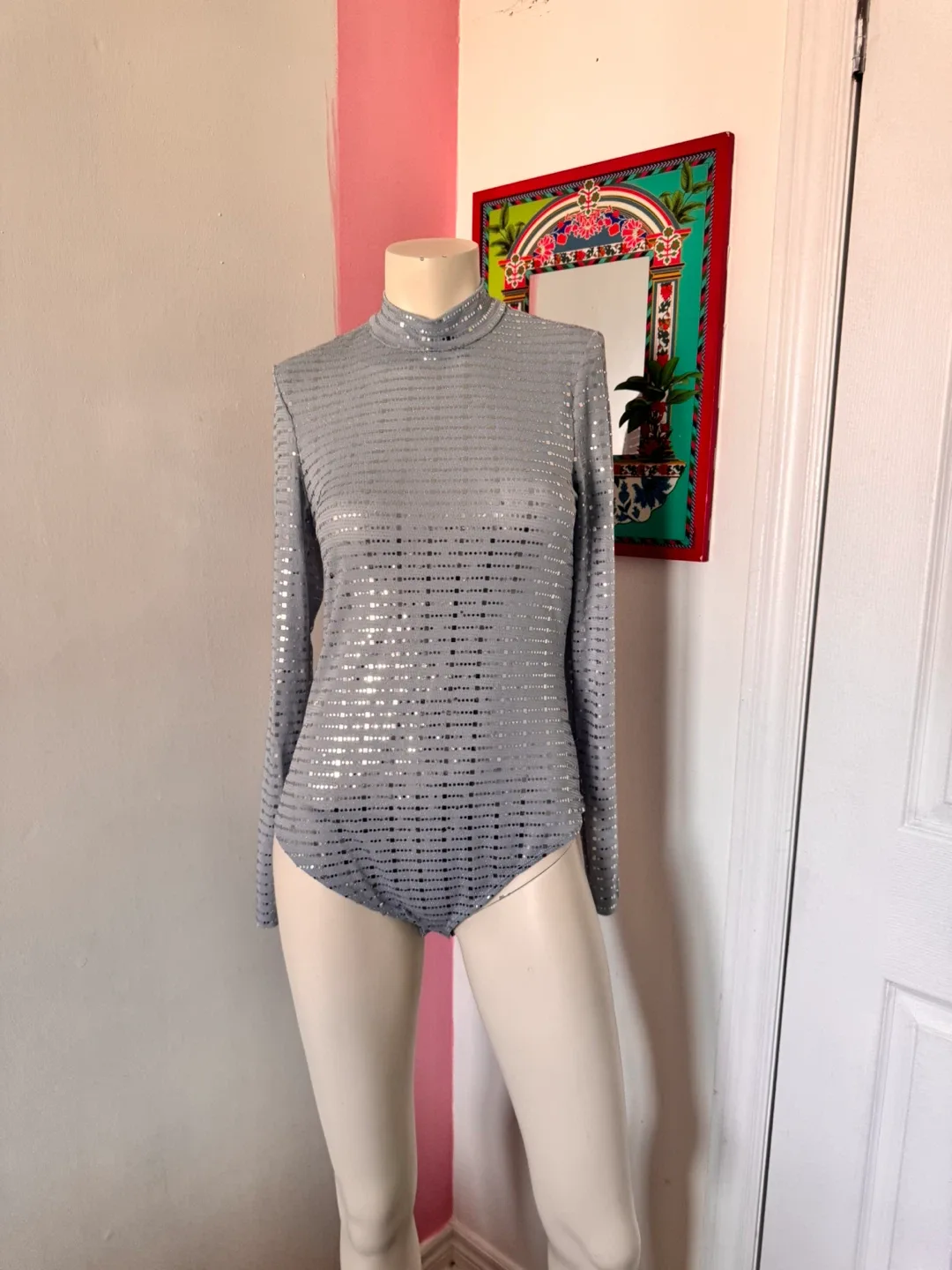 Blue and Silver Sequinned Bodysuit image indicator(2)