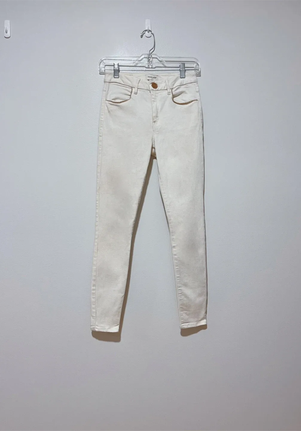 Women’s NAF NAF Paris White Jeans - Size 4 thumbnail
