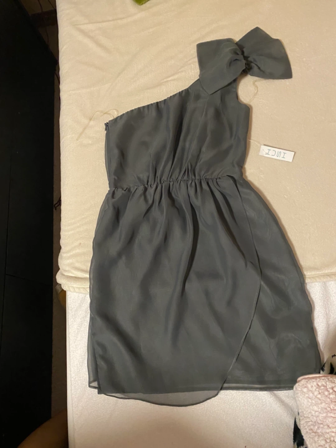 One Shoulder Grey Dress