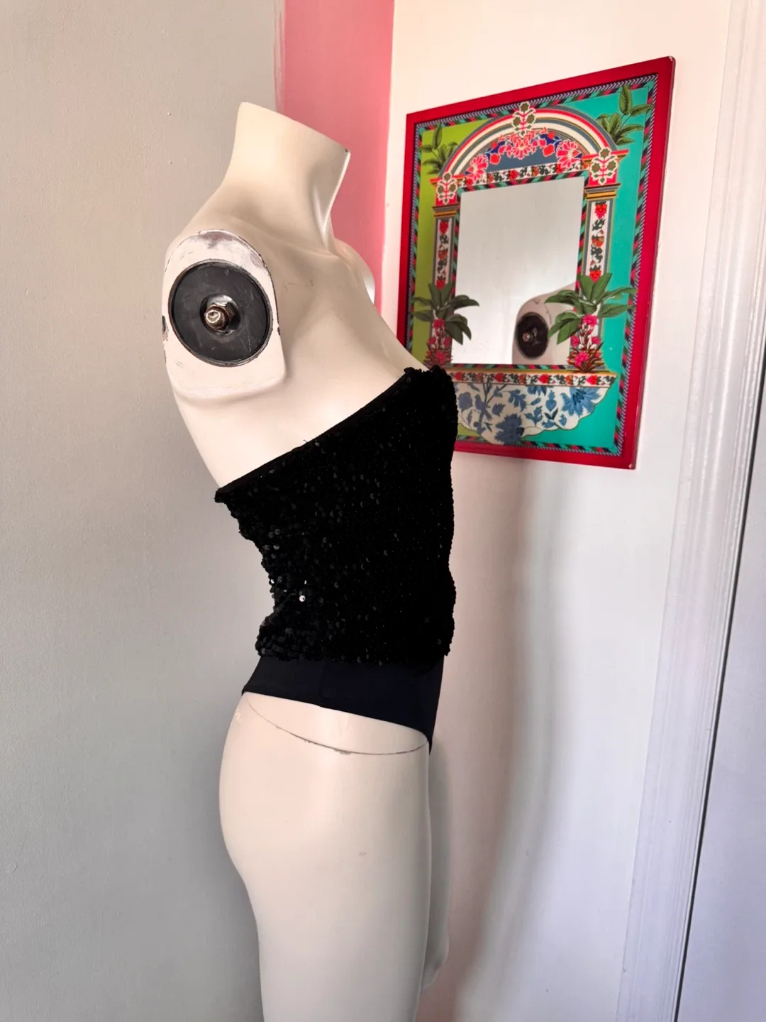 Strapless Sequin Black Bodysuit image indicator(3)