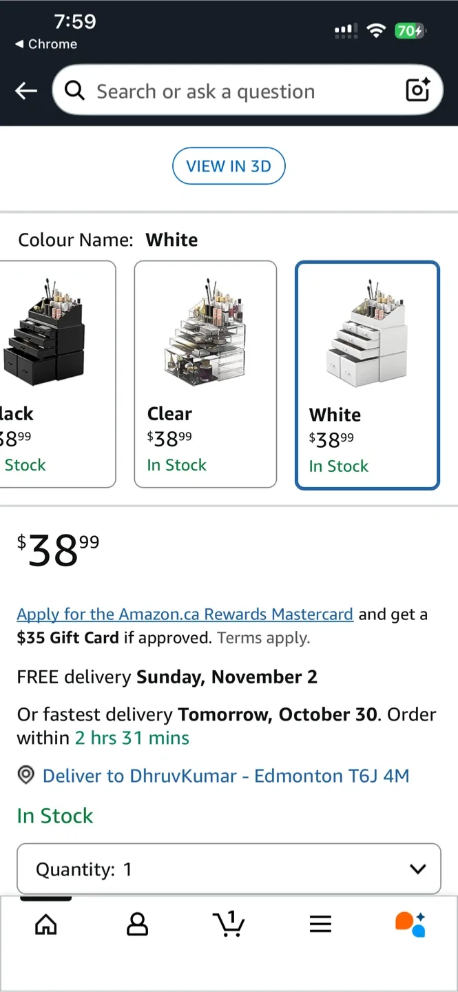 Makeup Cosmetic Organizer - White image indicator(2)