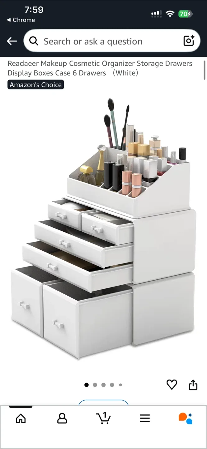 Makeup Cosmetic Organizer - White