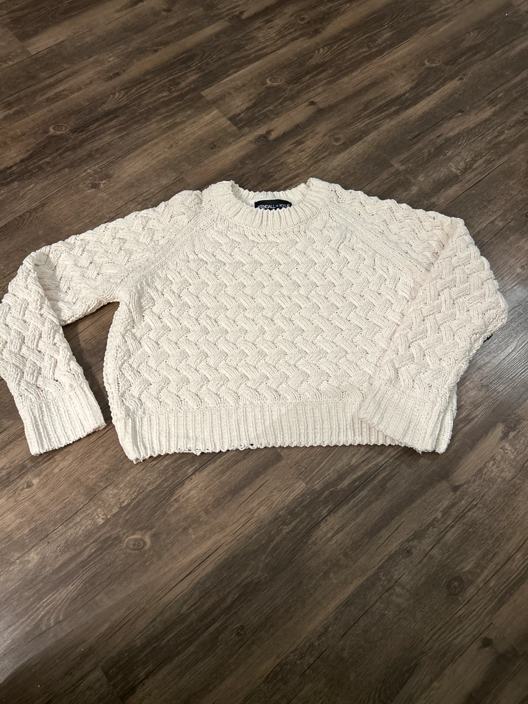 Kendall + Kylie Cream Knit Sweater