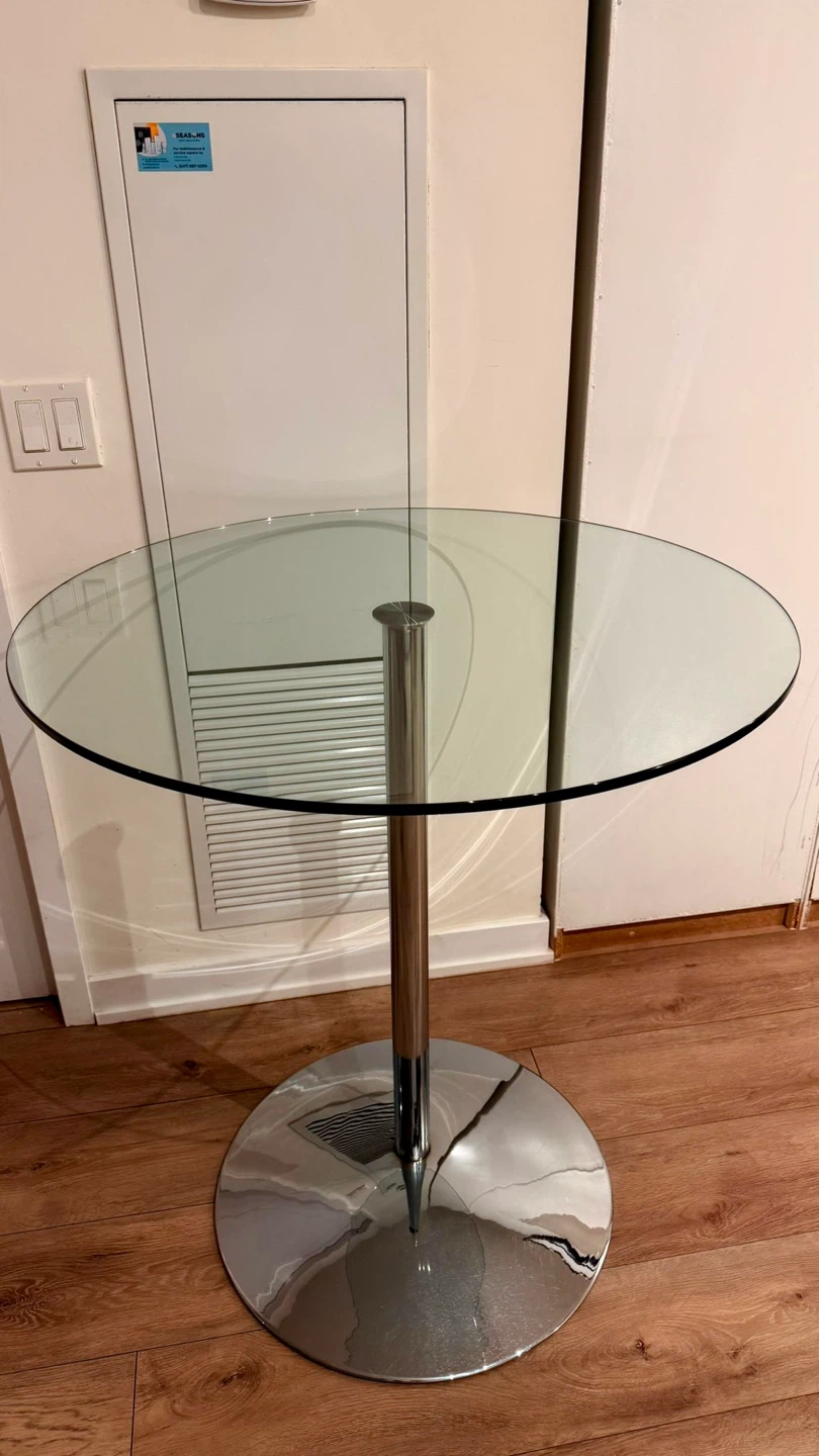 Glass Top Round Dining Table - photo 2