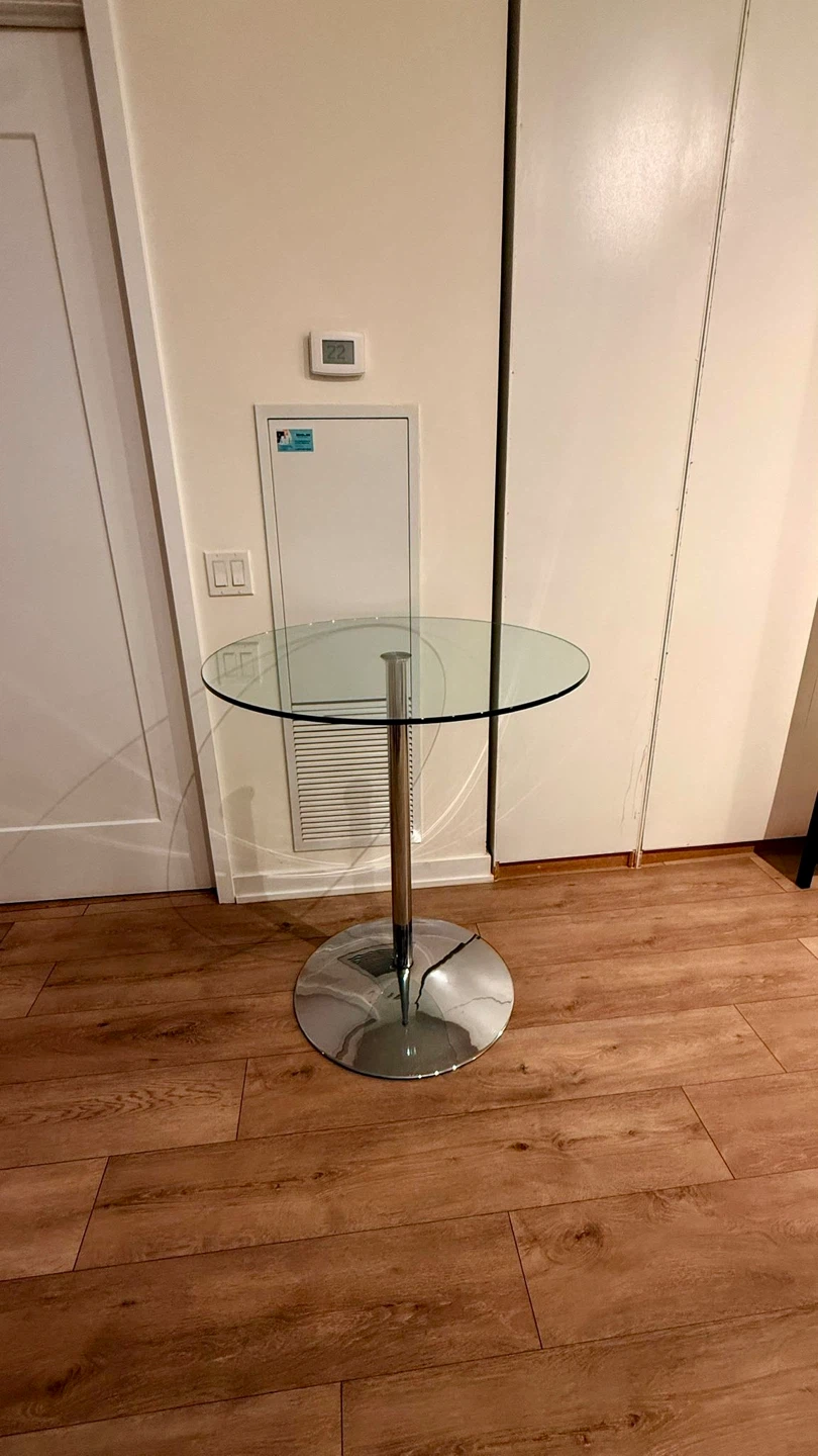 Glass Top Round Dining Table