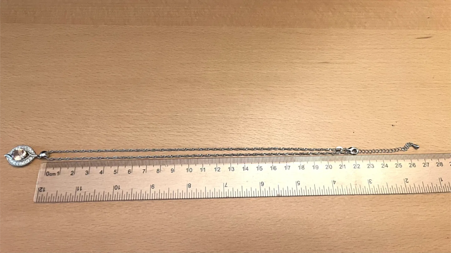 Necklace with champagne CZ . Sterling  silver image indicator(3)