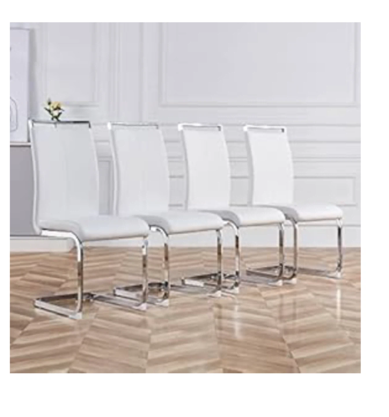 Set of 4 White Dining Chairs