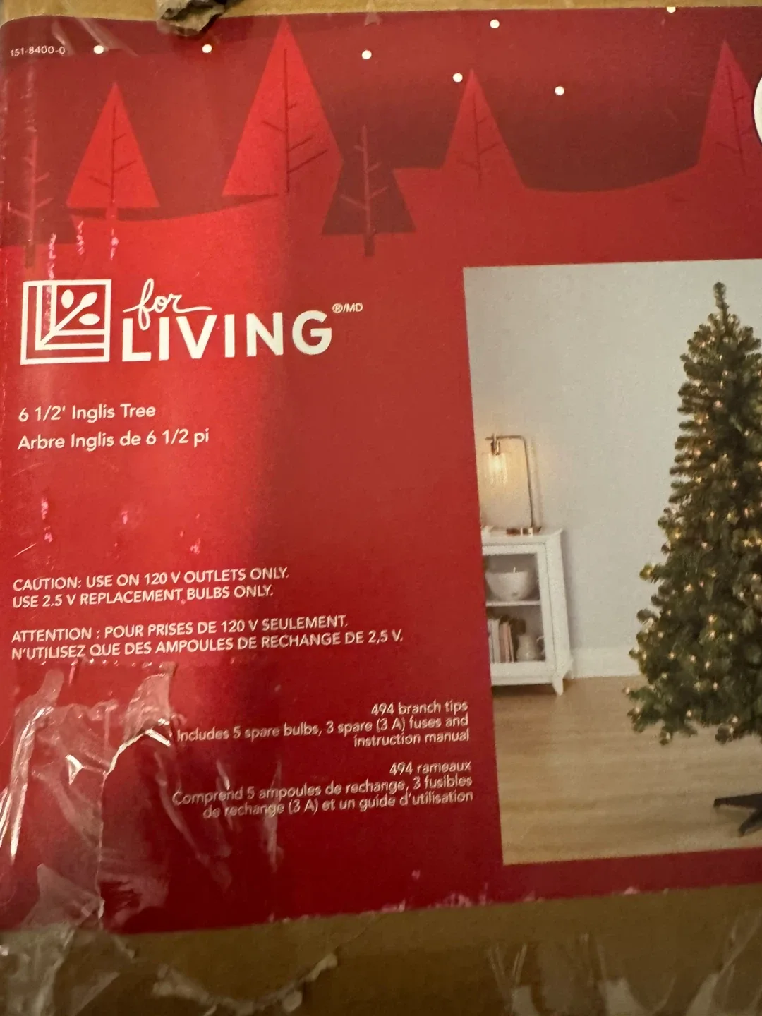 For Living Inglis 6 1/2' Christmas Tree w/ Ikea Ornaments image indicator(2)