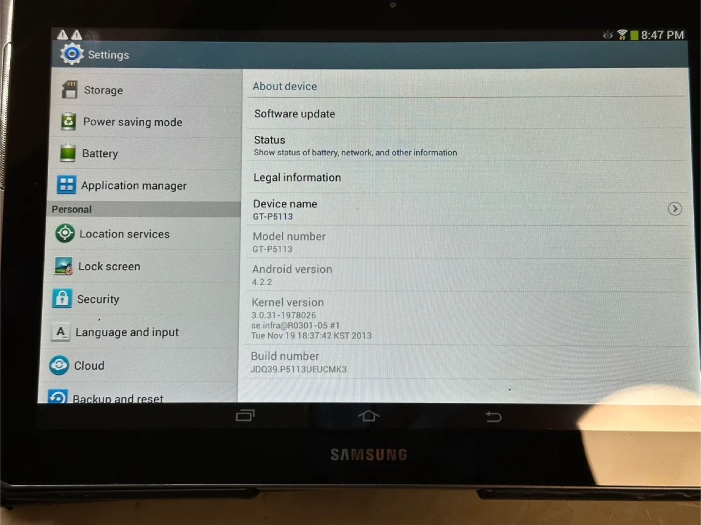 Samsung Galaxy Tab 2 10.1 GT-P5113 image indicator(3)