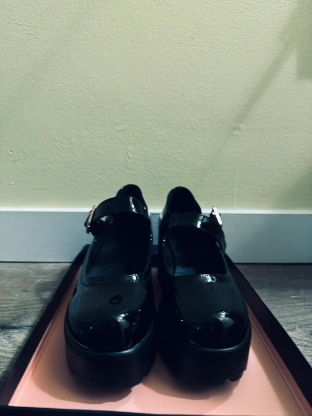New Black Shiny Platform Mary Janes image indicator(3)