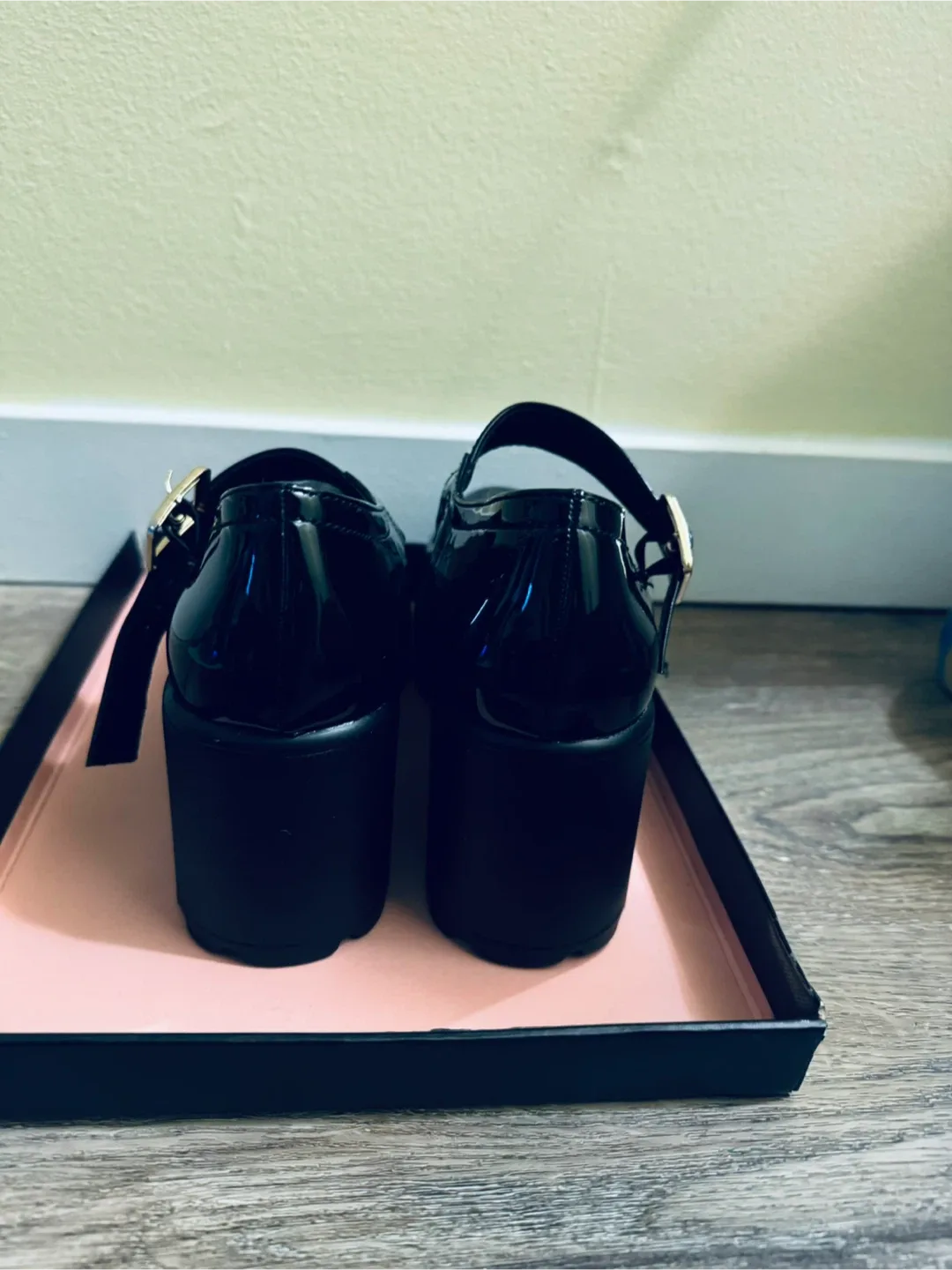 New Black Shiny Platform Mary Janes image indicator(4)