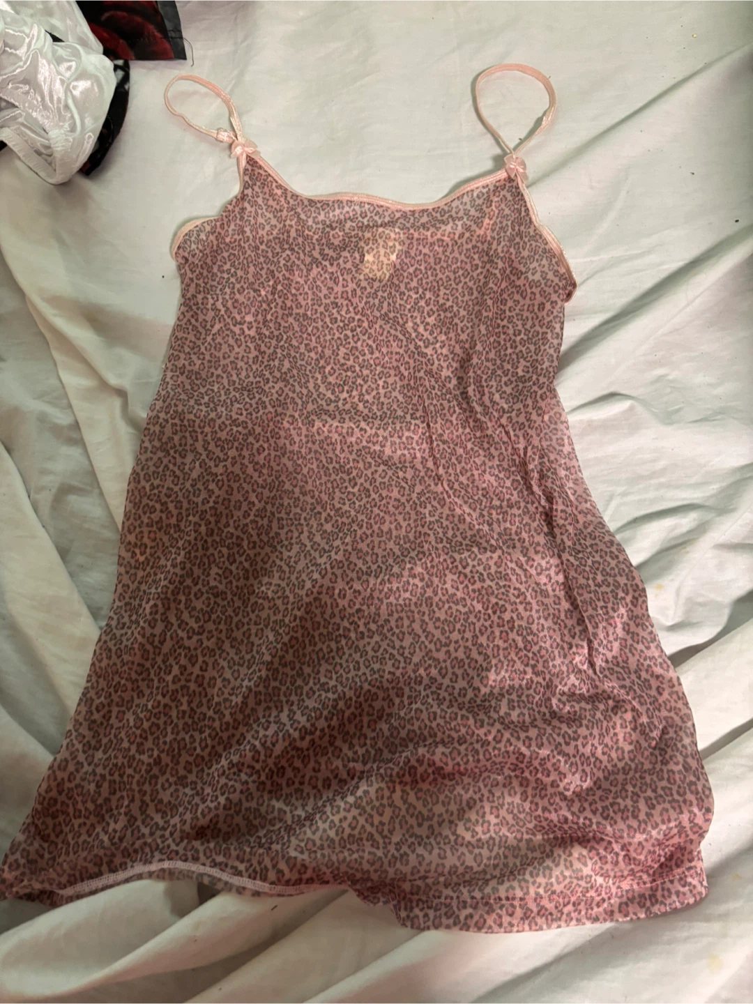 Silk & Satin Pink Leopard Print nightie - Size Medium