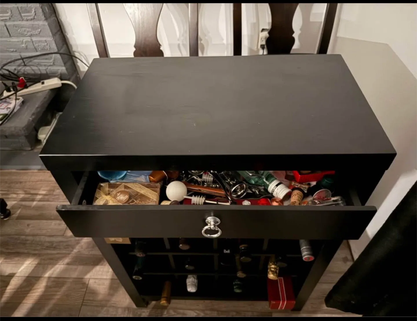 Espresso brown Wine Rack Cabinet image indicator(2)