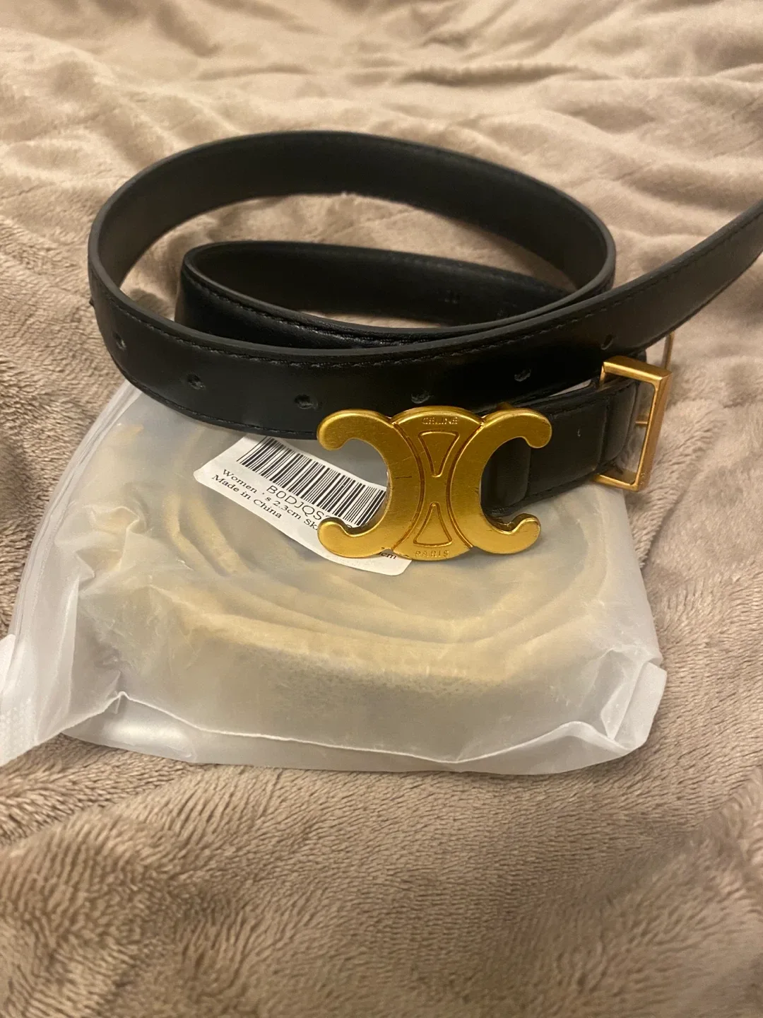 Celine Black Leather Belt