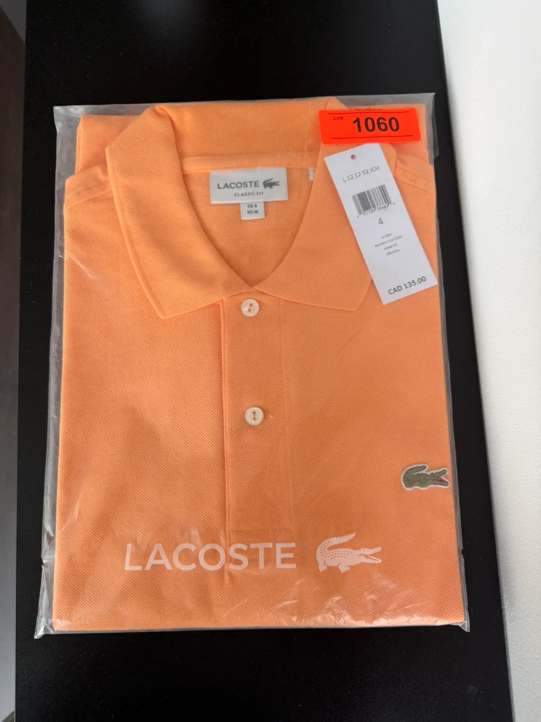 Lacoste Classic Fit Polo Shirt – Orange – Men’s Size 4 (M) thumbnail
