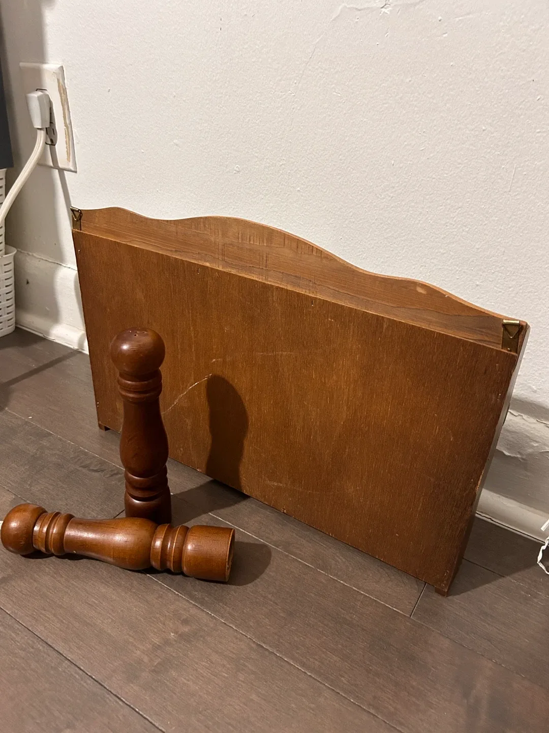 Vintage Wooden Spice Rack with Salt & Pepper Shakers image indicator(4)