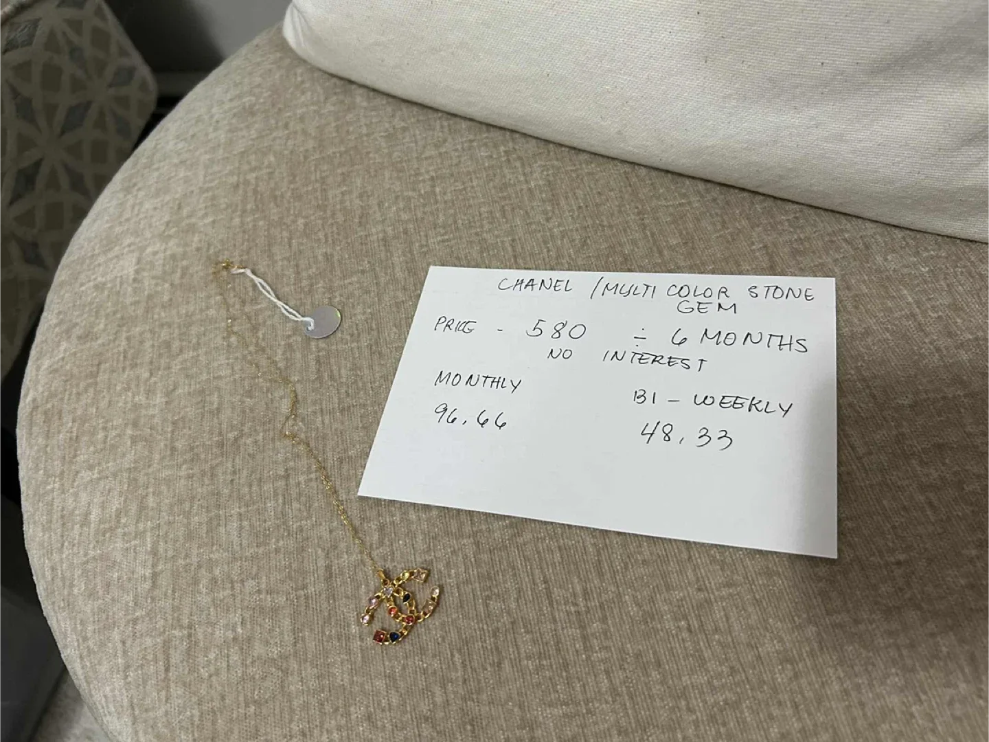 Chanel Multi Colour Stone Gem Necklace